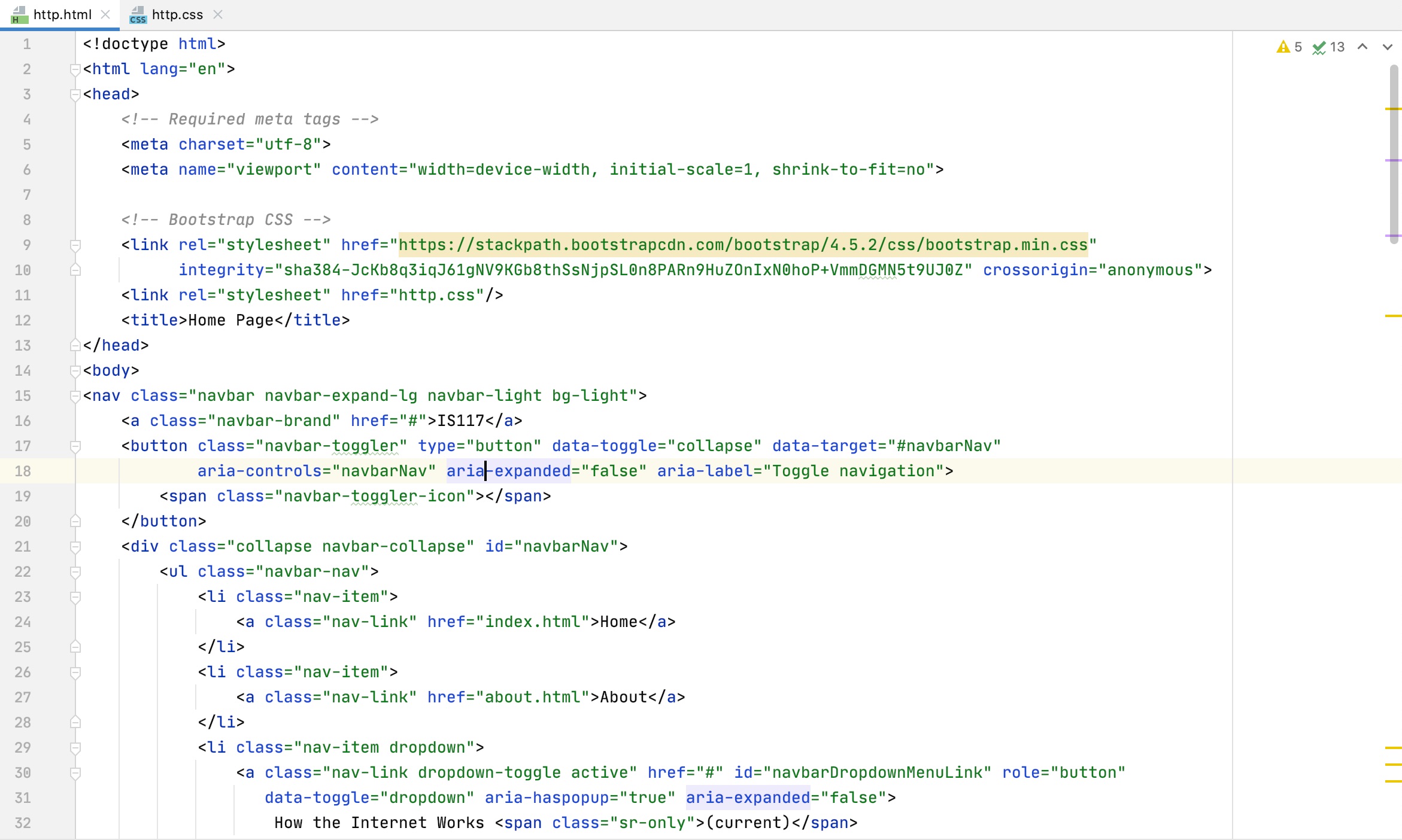 A picture of html.